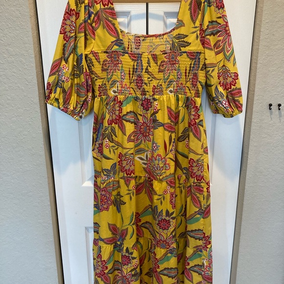 Johnny Was Mladen midi sundress yellow floral - Picture 4 of 12